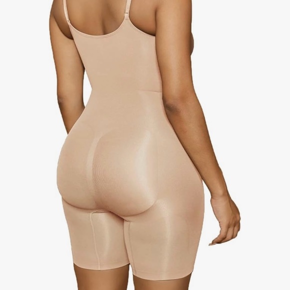 SHAPERX Tummy Control Shapewear Bodysuit Nude Seamless Body Shaper Thigh Shaper - Picture 2 of 6